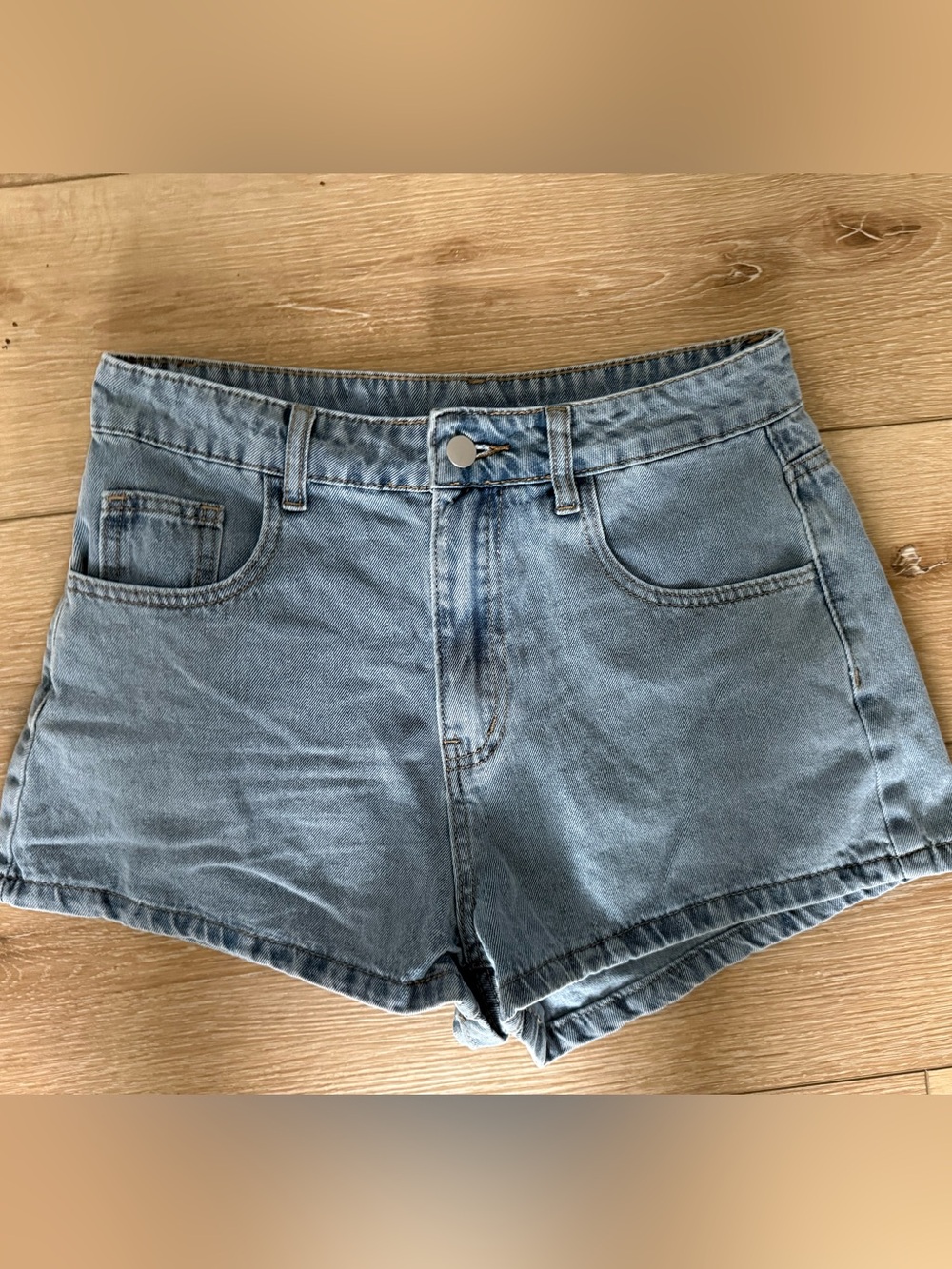 Casual Light Blue Denim Jean Shorts - High-Rise Summer Staple